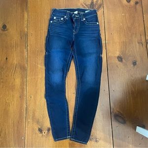 true religion white stitching skinny jeans stretchy